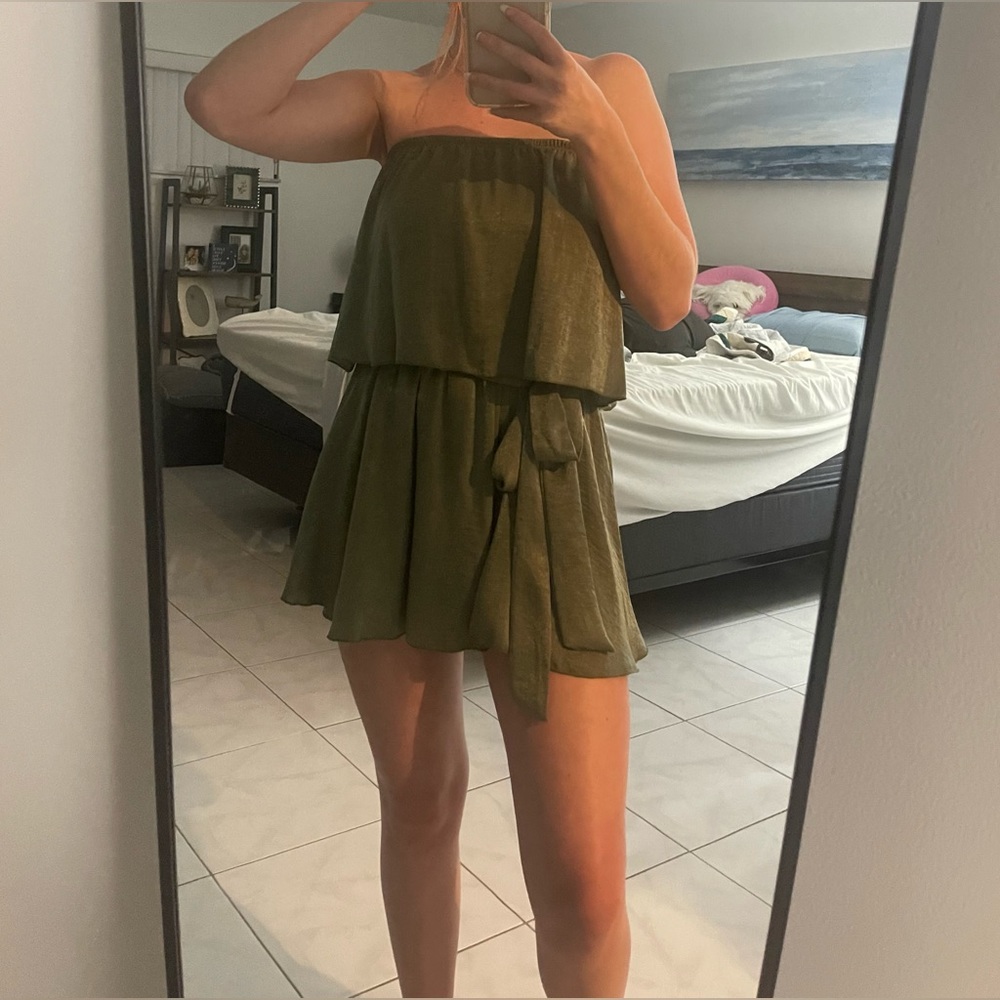 NEW Henri Girl Green Satin Sash Romper